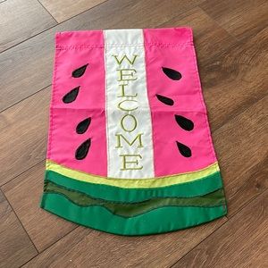 Watermelon Welcome garden flag